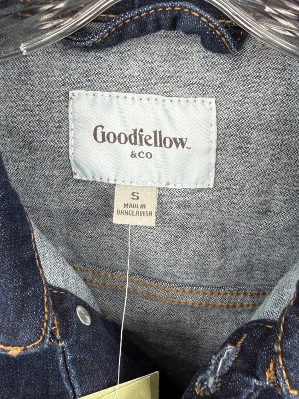 Goodfellow Co Womens Small Dark Wash Denim Jacket Cotton Blend New with tags - Picture 2 of 10
